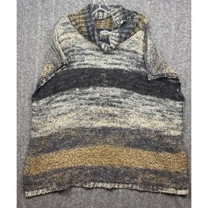 Oliver O Sleeveless Turtleneck Sweater Vest Striped Knit Women's Plus Size 1X